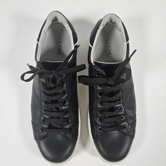 Geox Respira Men's Size 10  Black Lace-up Walking Sneakers Shoes - Picture 4 of 7